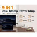 Tessan Desk Clamp Surge Protector Power Strip (Gray, 10')