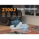 Tessan Desk Clamp Surge Protector Power Strip (Gray, 10')