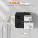 Tessan 11-in-1 AC/USB Wall Outlet Extender with Surge Protection
