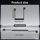 Alvin's Cables 8K HDMI 2.1 Straight to Right-Angle Braided Coiled Cable (Black, 12 to 18")
