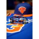 Chamelo Music Shield G2 Audio Sports Sunglasses (New York Knicks Edition, Royal Blue/Orange Frame, Fire Lenses)