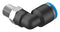 FESTO 153048 Pneumatic Fitting, Push-In L-Fitting, R1/8, 14 bar, 8 mm, PBT (Polybutylene Terephthalate), QSL