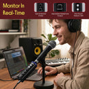 Pyle Pro XLR to USB-C Audio Interface Adapter with Switchable 48V Phantom Power