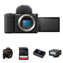 Sony ZV-E10 II Mirrorless Camera with Mini Flash Kit (Black)