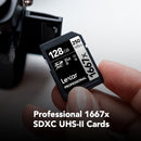 Lexar 128GB Professional 1667x UHS-II SDXC Memory Card (5-Pack)