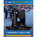 FoMaKo BK20UH3 NDI PTZ 3-Camera Bundle with 20x Zoom + PTZ Controller
