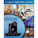 FoMaKo BK20UH3 NDI PTZ 3-Camera Bundle with 20x Zoom + PTZ Controller