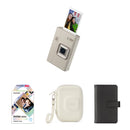 FUJIFILM instax mini LiPlay+ Hybrid Instant Camera with Basic Kit (Sand Beige, 10 Exposures)