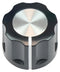 VISHAY ACCKIR1612NLP14 Knob, Plastic with Aluminium, Round Shaft, 6.35 mm, ABS (Acrylonitrile Butadiene Styrene)