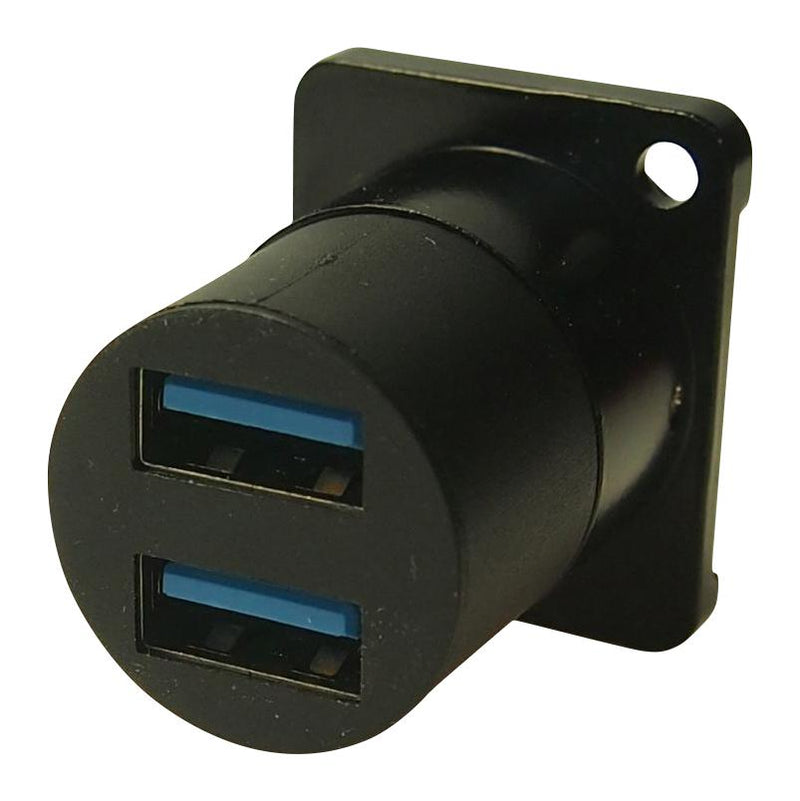 MULTICOMP PRO MP-CP30088 USB Adapter, Black Metal, USB Type A Receptacle, USB Type A Receptacle, USB 3.0