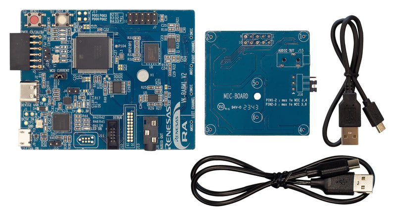 RENESAS RTK0EG0005D00001BE Reference Design Kit, RA8M1, RA Family, ARM Cortex-M85, Mic Board, Micro USB Device Cable