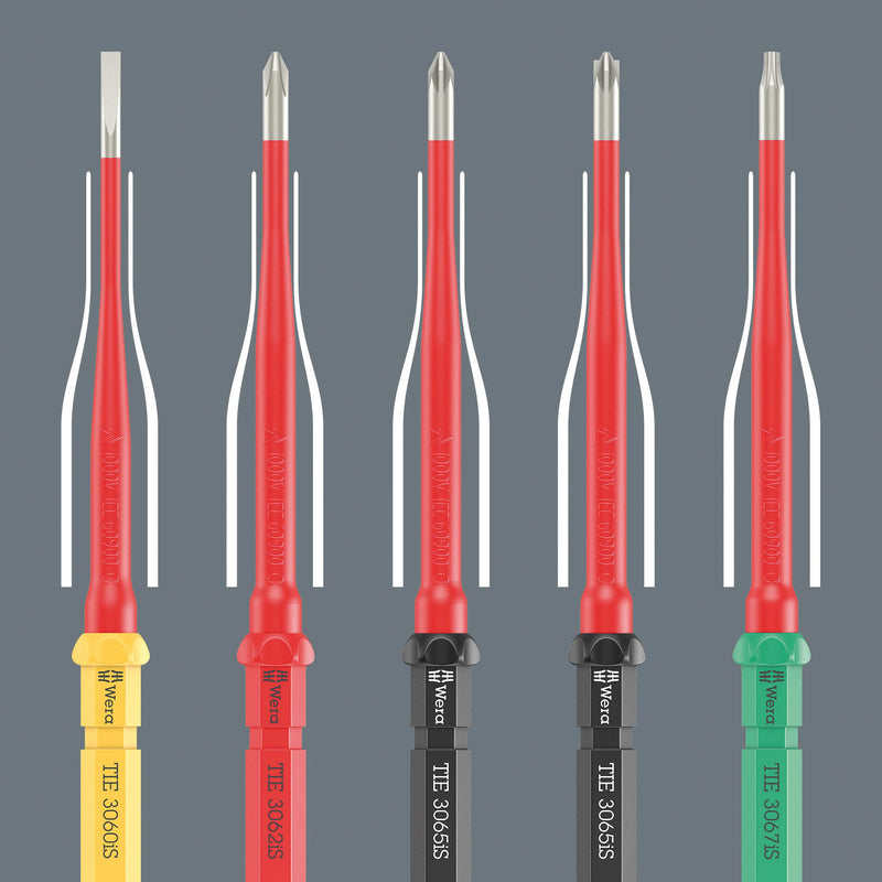 WERA K K VDE 3065 IS PZ 1 X 157MM TIE SB Interchange Screwdriver, VDE, Pozidriv, Stainless Steel, PZ 1 x 157 mm