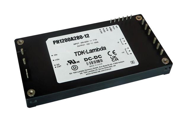 TDK-LAMBDA PH1200A280-36 Isolated Through Hole DC/DC Converter, ITE & Industrial, Full Brick, DIP, 1.202 kW, 1 Output