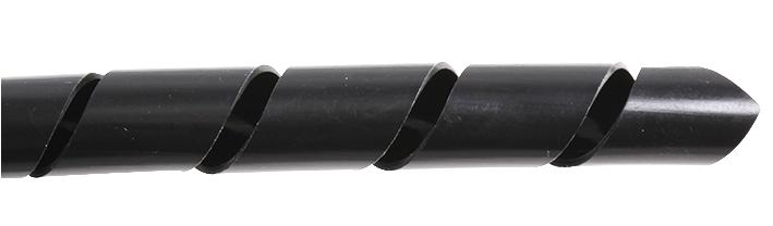 PRO POWER RWSWBLK-08 10M Spiral Wrap, 0.31 ", 8 mm, Polyethylene, Black, 32.8 ft, 10 m