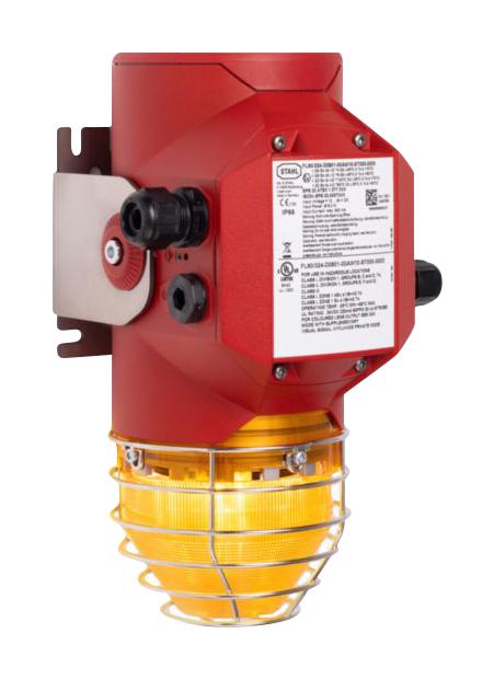 R. STAHL 312372 Visual Signalling Device, Red, Blinking/Continuous/Flashing/Rotating, 27.2 VDC, IP66, IP67, 317 mm H