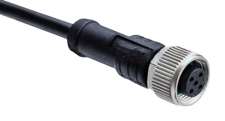 AMPHENOL LTW M12A-04BFFM-SL8D01 Sensor Cable, M12 Sensor Straight Receptacle, Free End, 4 Positions, 1 m, 3.3 ft, M Series