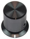 VISHAY ACCKMS1316NLK14 Knob, Metallic, Black, Skirted Shaft, 6.35 mm, Aluminium