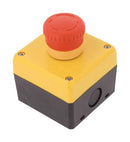 IDEC FB1W-YW1B-V4E01R-Y0 Emergency Stop Switch, SPST-NC, Pushlock Turn Reset, Screw, 10 A, 120 V