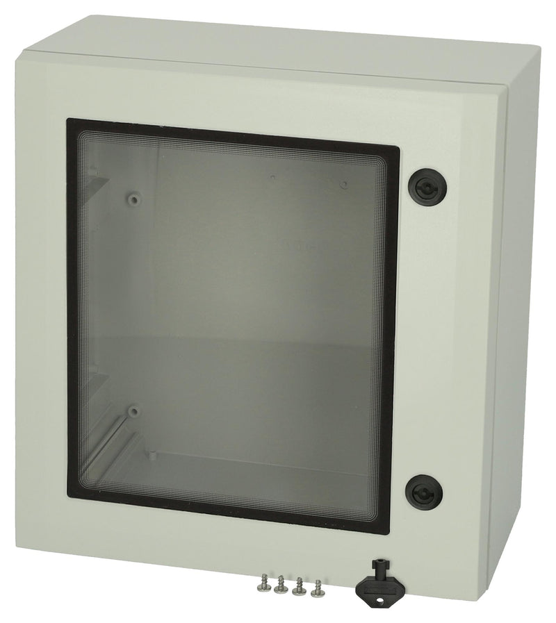 FIBOX ARCA 505021W NO MP Plastic Enclosure, 2-Point Lock, Cover w/Window, Multipurpose, Polycarbonate, 500 mm, 500 mm