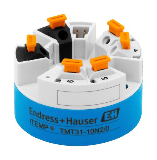 ENDRESS+HAUSER TMT31-AAA1B1A1B2C1PB Temperature Transmitter, HART, Analogue, 4-20mA, RTD, -200-850 &deg;C, 10-36 V, Head Mount/DIN Rail