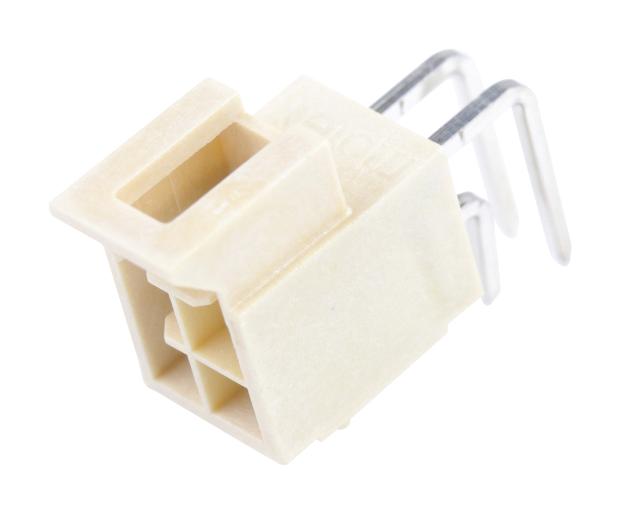 MOLEX 105314-2204 Pin Header, Power, Wire-to-Board, 2.5 mm, 2 Rows, 4 Contacts, Through Hole Right Angle