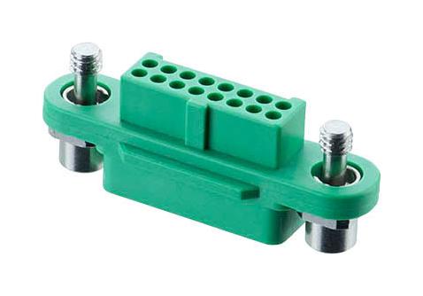HARWIN G125-2241696F1 Connector Housing, Black / Green, Gecko SL G125, Receptacle, 16 Ways, 1.25 mm, G125 Series Contacts