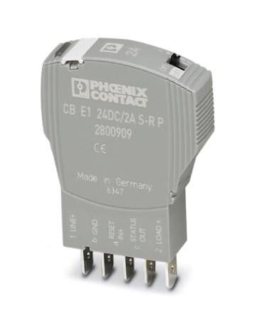 PHOENIX CONTACT 2800909 Electronic Circuit Breaker, CB E1 Series, 2 A, 1 Pole, 24 VDC, Plug In