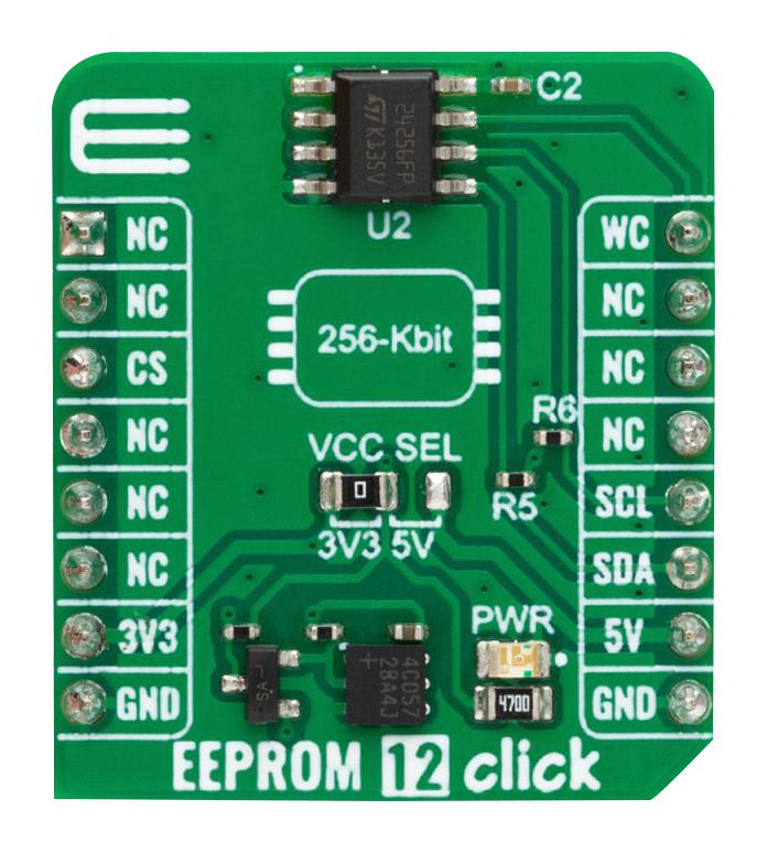 MIKROELEKTRONIKA MIKROE-5893 Click Add-On Board, EEPROM 12, M24256E, I2C, 3.3V/5V in