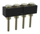 MULTICOMP PRO MP015221 Spring Loaded Connector, Pogo Pin Header, 2.54 mm, 1 Row, 4 Contacts, Through Hole Mount, Brass