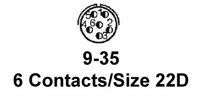 AMPHENOL AEROSPACE D38999/26FA35SN CIRCULAR CONNECTOR, PLUG, SIZE 9, 6 POSI