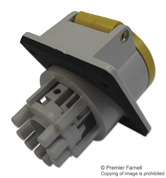 ILME PE1643PI Pin & Sleeve Connector, 16 A, 110 V, Panel Mount, Outlet, 2P+E, Yellow