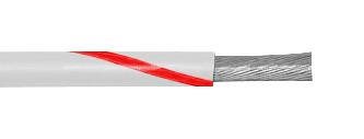 ALPHA WIRE 3050 WR001 Wire, PVC, White, Red, 24 AWG, 0.229 mm&sup2;, 1000 ft