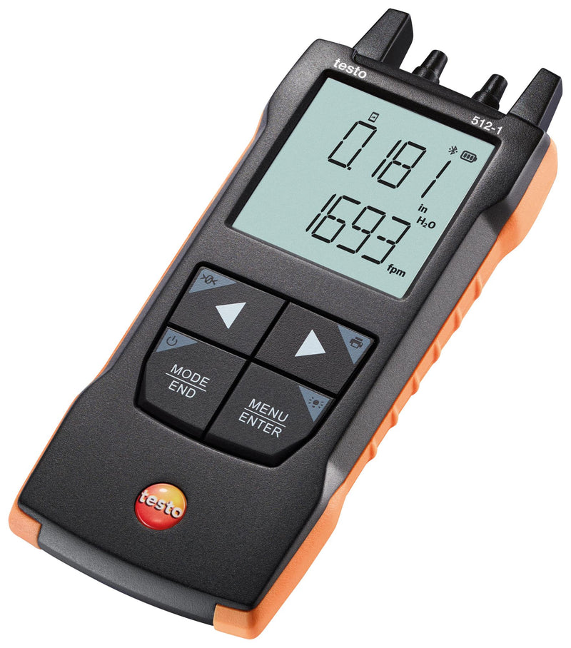TESTO 0563 1512 Pressure Manometer, Testo&nbsp;512-1, 0hPa to 200hPa, 0.001, -20 &deg;C to 50 &deg;C