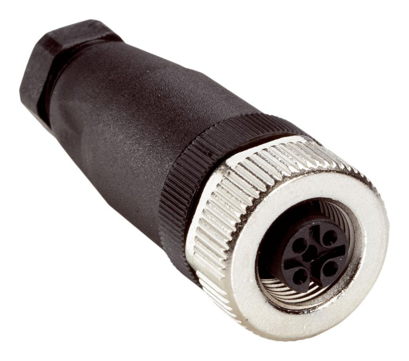 SICK DOS-1204-G Sensor Connector, M12, Female, 4 Positions, Screw Socket, Straight Cable Mount