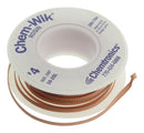 CHEMTRONICS 10-25L Desoldering Braid, Copper, Rosin, Blue, 25 ft Length, 2.5mm Width, Chem-Wik Series