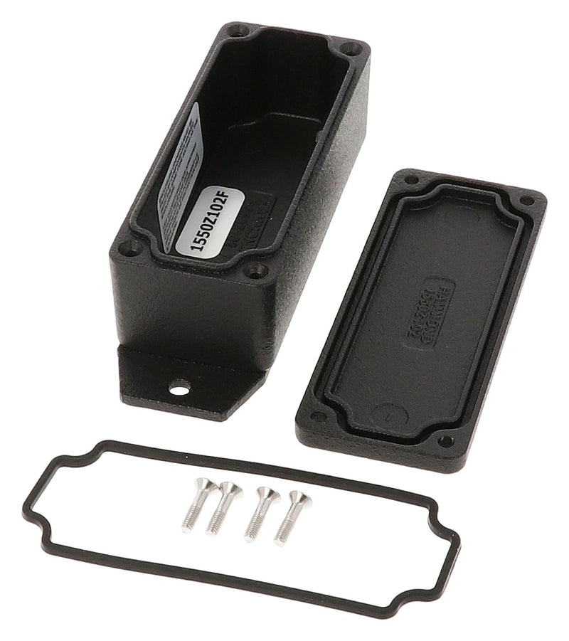 HAMMOND 1550Z102FBK Metal Enclosure, w/ Flange, Instrument, Diecast Aluminium, 90 mm, 36 mm, 30 mm, IP66, IP67, IP68