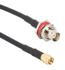 AMPHENOL RF 095-850-246M025 RF CORD, BNC BHD JACK-SMA PLUG, 9.9"