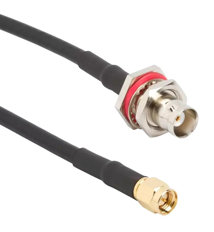 AMPHENOL RF 095-850-246M025 RF CORD, BNC BHD JACK-SMA PLUG, 9.9"