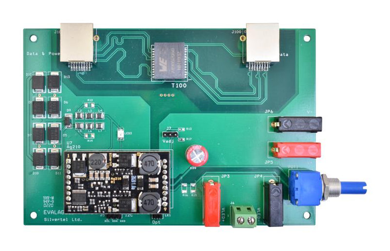 SILVERTEL EVALAG210 Evaluation Board, Ag210, 1 Output, 12V/1A Out, Constant Current, Analogue, PWM Dimming