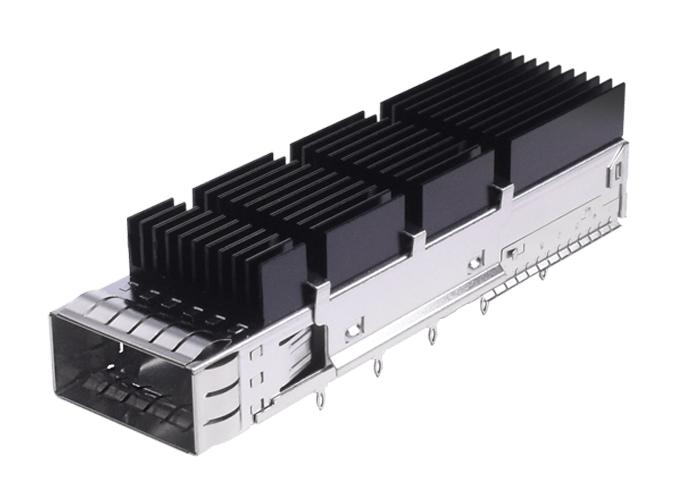 STEWART CONNECTOR SS-79300-002 Cage, QSFP-DD, 1 x 1 (Single), With Heat Sink, Through Hole, Press-Fit