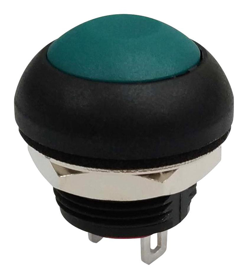 MULTICOMP PRO MP-PB11-1CSG-10 Vandal Resistant Switch, 0.535 ", SPST-NO-DM, Off-(On), Round Domed, Green