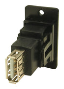 MULTICOMP PRO MP-CP30707NMB440 USB Adapter, Blk Metal Frame, USB Type B Receptacle, USB Type A Receptacle, USB 2.0