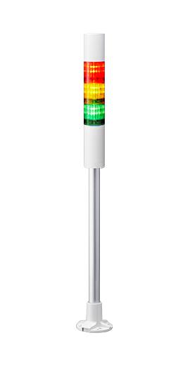 PATLITE LR4-302PJBW-RYG Signal Tower, 3 Tier, Amber, Green, Red, 85 dB, Cable, 4 Tone, 24VDC, IP65, NEMA 4X, NEMA 13