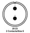 ITT CANNON MS3100E20-23S Circular Connector, MIL-DTL-5015 Series, MS3100 Series, Wall Mount Receptacle, 2 Contacts