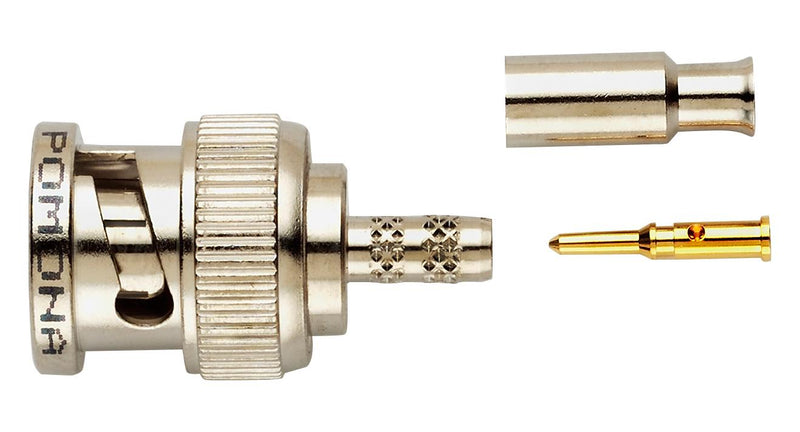 POMONA 7040 RF / Coaxial Connector, BNC Coaxial, Straight Plug, Crimp, 50 ohm, RG174, RG188, RG188A, RG316