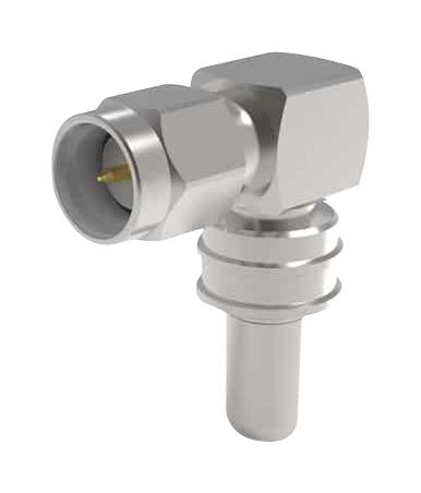 TIMES MICROWAVE TC-240-SM-RA-SS-D RF / Coaxial Connector, SMA Coaxial, Right Angle Plug, Solder, Crimp, 50 ohm, LMR-240, PE-C240