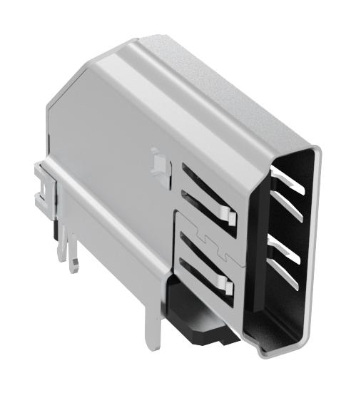 AMPHENOL COMMUNICATIONS SOLUTIONS G45AA19171083HR HDMI Connector, 19 Contacts, Receptacle, PCB Mount, Through Hole Right Angle