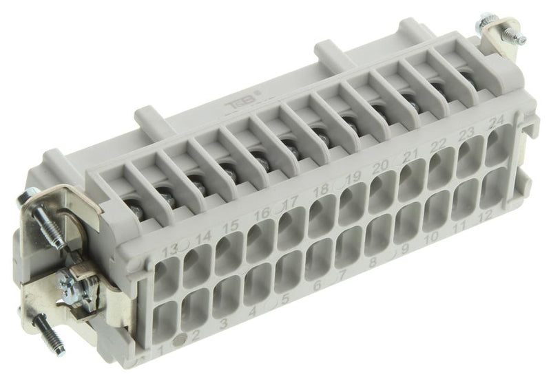 ABB - THOMAS & BETTS FS124B RECTANGULAR INSERT, RECEPTACLE, 24+G POSITION, SCREW