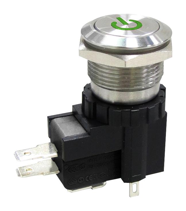 MULTICOMP PRO MPW19-A0F1P624-A1ZB Vandal Resistant Switch, 24 V LED, MP Vandal Resistant Switches Latching, 19 mm, SPDT, Latching