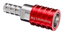 AMPHENOL LTW SQD-08SBEN-PRD001 Liquid Cooling Socket, 5/8" Push Lok, Stainless Steel, Red, Valve, SnapQD Series